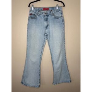 HOT KISS Vintage Y2K Early 2000s Mid Rise Flare Jeans Size 13 USA Made